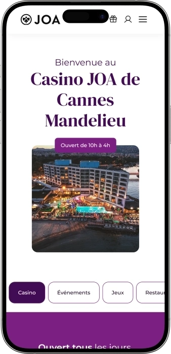 Application Casino JOA de Cannes Mandelieu